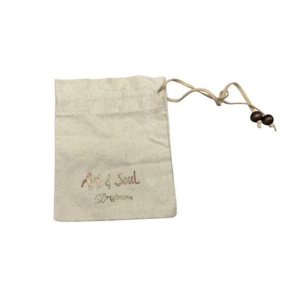 Brighton Art & Soul Drawstring Jewelry Pouch Bag With Wood Beads READ - Picture 1 of 7